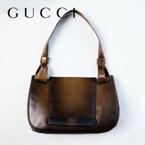 Gucci Tom Ford Era Brown Leather Shoulder Bag